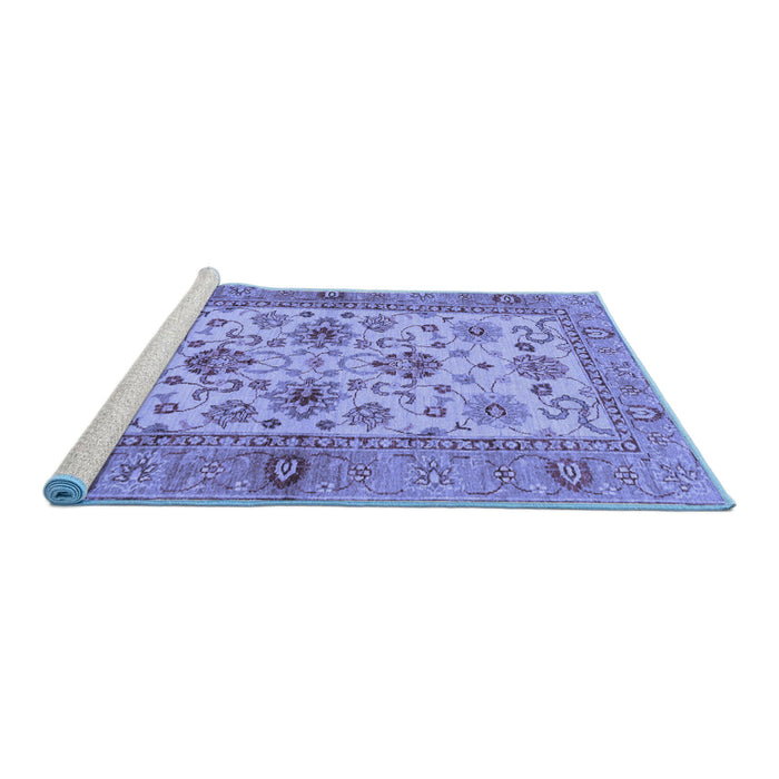 Sideview of Machine Washable Abstract Blue Modern Rug, wshabs3997blu