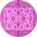 Round Abstract Purple Modern Rug, abs3997pur