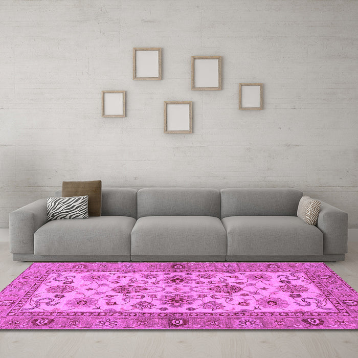 Machine Washable Abstract Purple Modern Area Rugs in a Living Room, wshabs3997pur