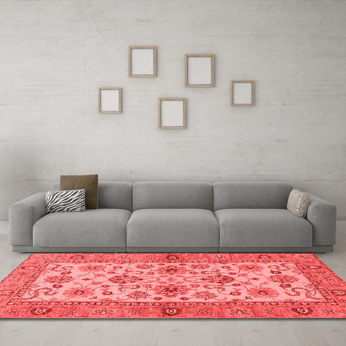 Modern Red Washable Rugs
