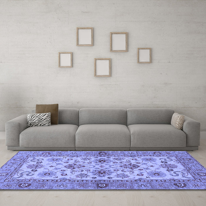 Machine Washable Abstract Blue Modern Rug in a Living Room, wshabs3997blu