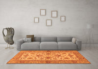 Machine Washable Abstract Orange Modern Rug, wshabs3997org