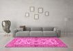 Machine Washable Abstract Pink Modern Rug in a Living Room, wshabs3997pnk