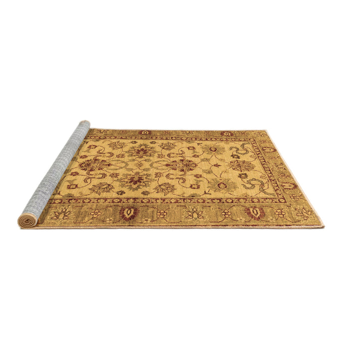 Sideview of Machine Washable Abstract Brown Modern Rug, wshabs3997brn