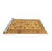 Sideview of Machine Washable Abstract Brown Modern Rug, wshabs3997brn