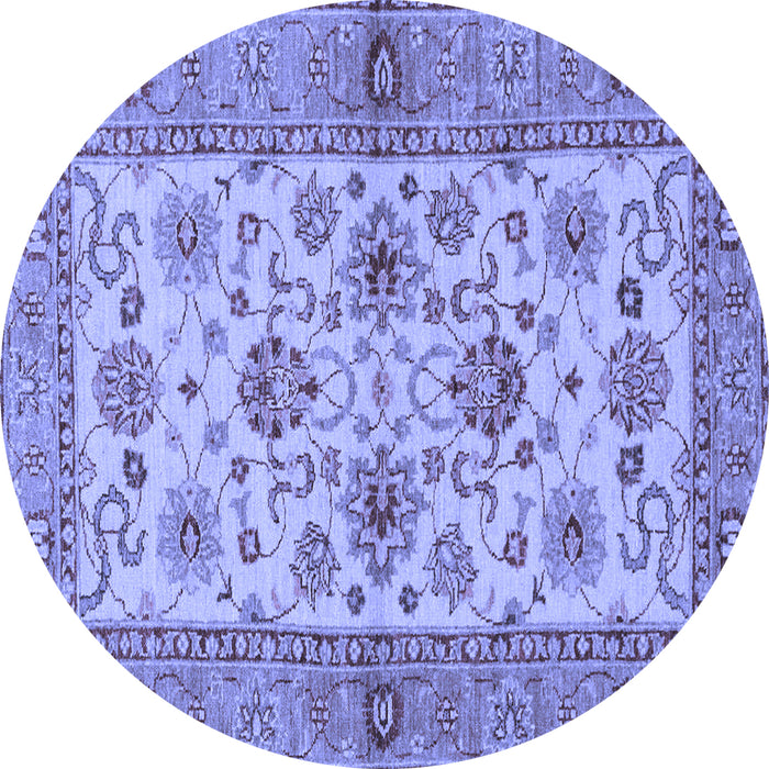 Round Machine Washable Abstract Blue Modern Rug, wshabs3997blu