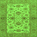 Square Machine Washable Abstract Green Modern Area Rugs, wshabs3997grn