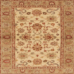 Square Machine Washable Abstract Orange Rug, wshabs3997