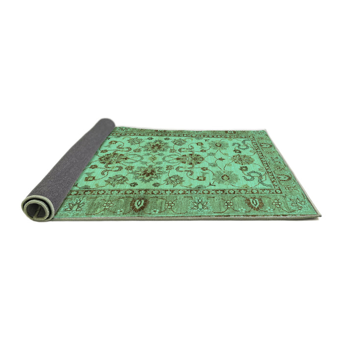 Sideview of Abstract Turquoise Modern Rug, abs3997turq