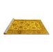 Sideview of Machine Washable Abstract Yellow Modern Rug, wshabs3997yw