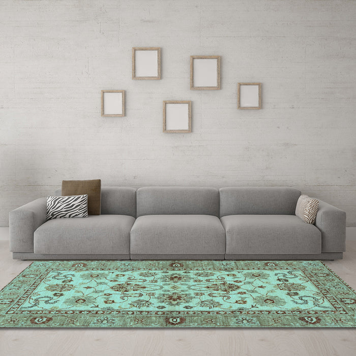 Machine Washable Abstract Light Blue Modern Rug in a Living Room, wshabs3997lblu