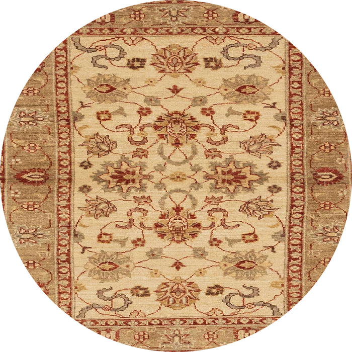 Round Abstract Orange Modern Rug, abs3997