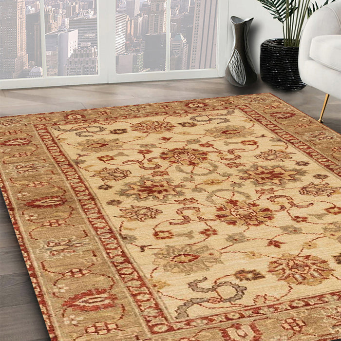 Machine Washable Abstract Orange Rug in a Family Room, wshabs3997