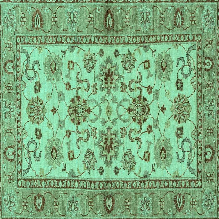 Square Abstract Turquoise Modern Rug, abs3997turq