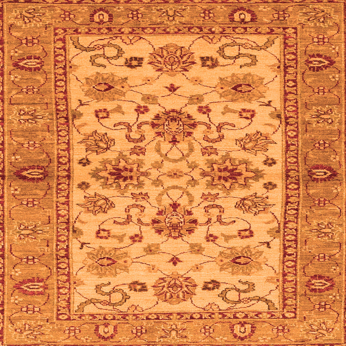 Square Abstract Orange Modern Rug, abs3997org