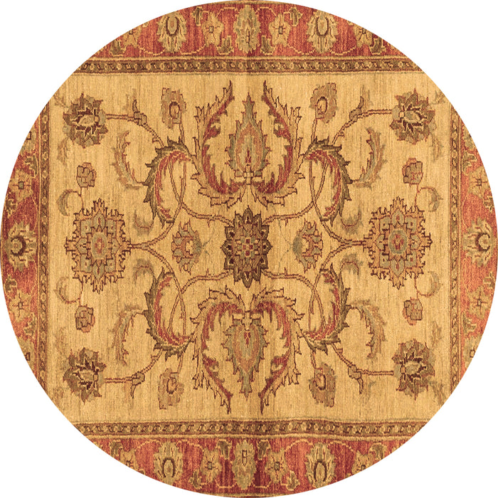 Round Abstract Brown Modern Rug, abs3998brn