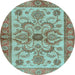 Round Machine Washable Abstract Light Blue Modern Rug, wshabs3998lblu