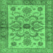 Square Machine Washable Abstract Emerald Green Modern Area Rugs, wshabs3998emgrn