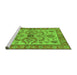 Sideview of Machine Washable Abstract Green Modern Area Rugs, wshabs3998grn