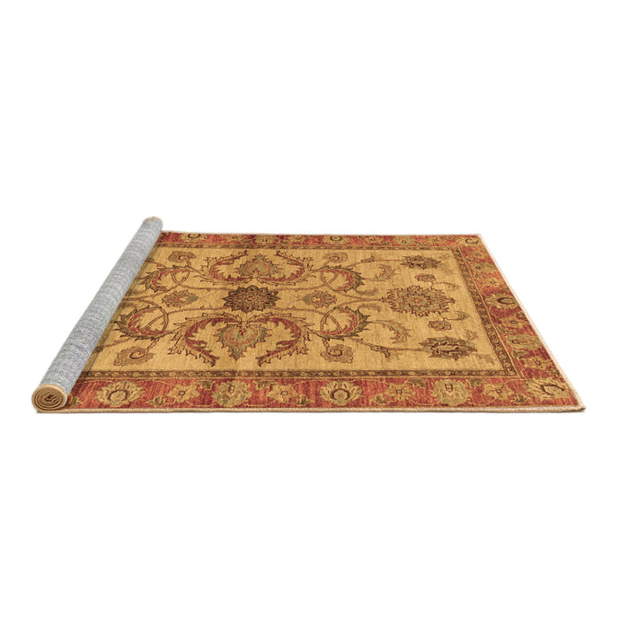 Sideview of Machine Washable Abstract Brown Modern Rug, wshabs3998brn