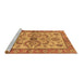 Sideview of Machine Washable Abstract Brown Modern Rug, wshabs3998brn