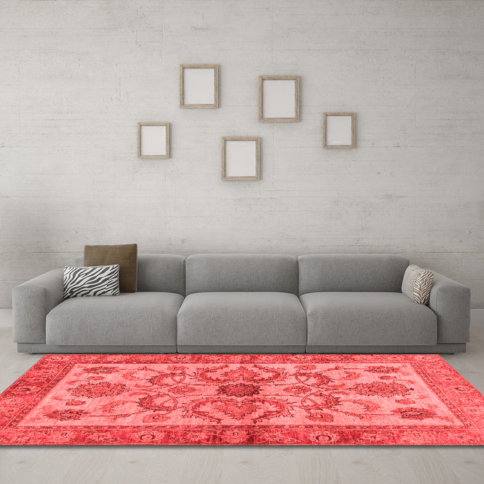 Modern Red Washable Rugs