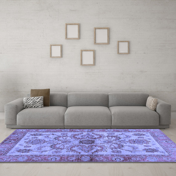 Machine Washable Abstract Blue Modern Rug in a Living Room, wshabs3998blu