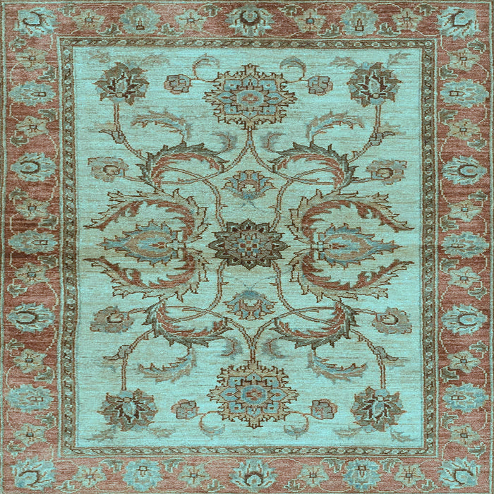 Square Abstract Light Blue Modern Rug, abs3998lblu