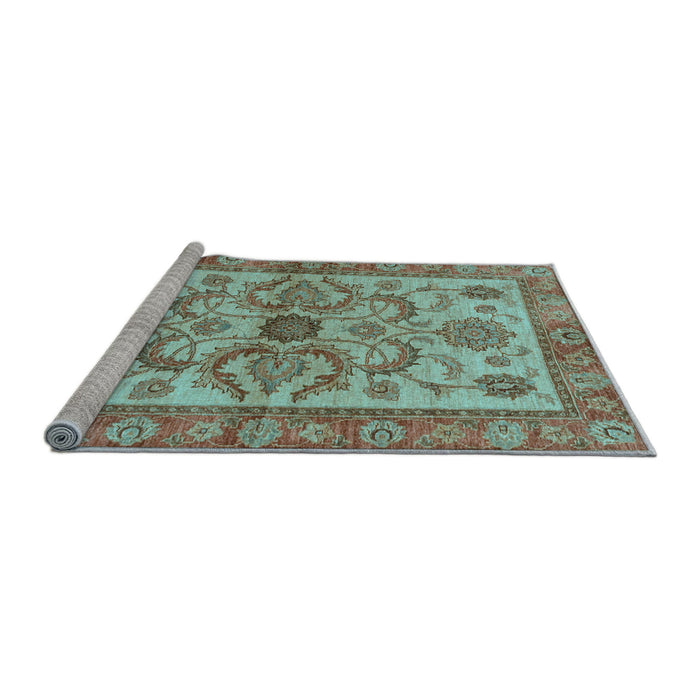 Sideview of Machine Washable Abstract Light Blue Modern Rug, wshabs3998lblu