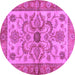 Round Machine Washable Abstract Purple Modern Area Rugs, wshabs3998pur