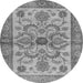 Round Abstract Gray Modern Rug, abs3998gry