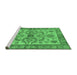 Sideview of Machine Washable Abstract Emerald Green Modern Area Rugs, wshabs3998emgrn