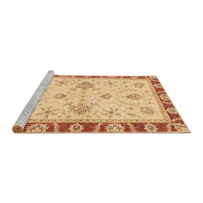 Sideview of Machine Washable Abstract Orange Rug, wshabs3999
