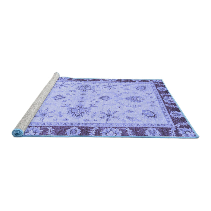 Sideview of Machine Washable Abstract Blue Modern Rug, wshabs3999blu