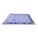 Sideview of Machine Washable Abstract Blue Modern Rug, wshabs3999blu