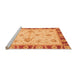 Sideview of Machine Washable Abstract Orange Modern Area Rugs, wshabs3999org