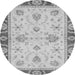 Round Machine Washable Abstract Gray Modern Rug, wshabs3999gry