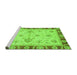 Sideview of Machine Washable Abstract Green Modern Area Rugs, wshabs3999grn