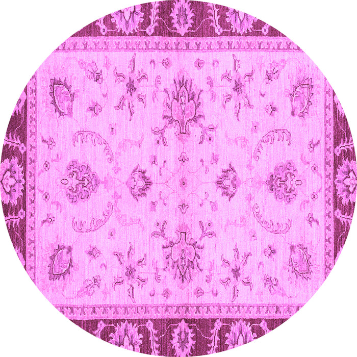 Round Abstract Purple Modern Rug, abs3999pur
