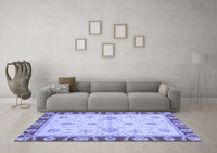 Machine Washable Abstract Blue Modern Rug, wshabs3999blu