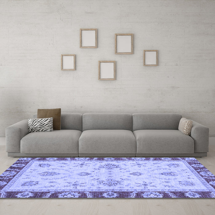 Machine Washable Abstract Blue Modern Rug in a Living Room, wshabs3999blu