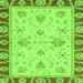 Square Machine Washable Abstract Green Modern Area Rugs, wshabs3999grn