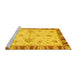 Sideview of Machine Washable Abstract Yellow Modern Rug, wshabs3999yw