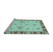 Sideview of Machine Washable Abstract Light Blue Modern Rug, wshabs3999lblu