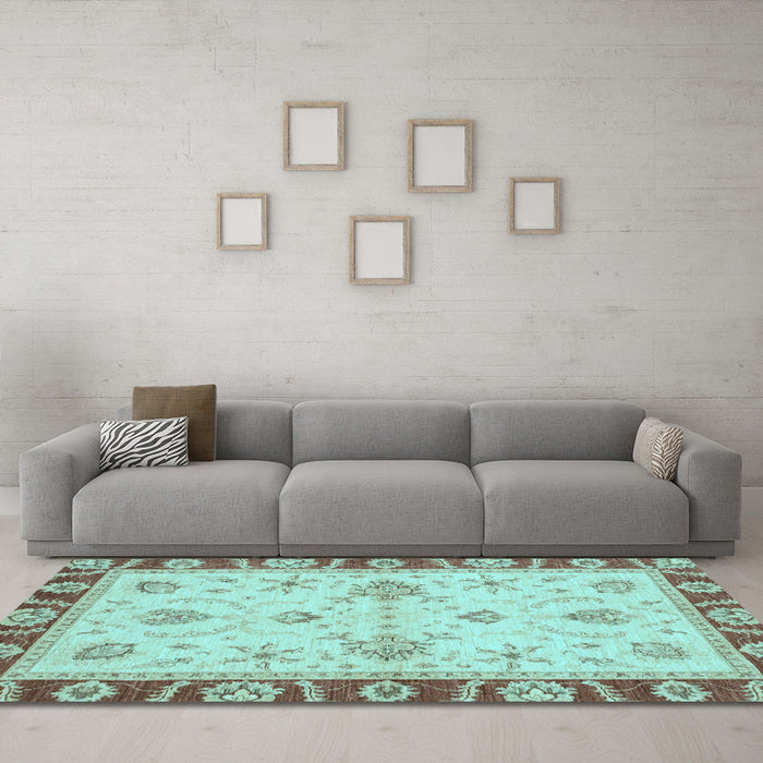 Machine Washable Abstract Light Blue Modern Rug in a Living Room, wshabs3999lblu