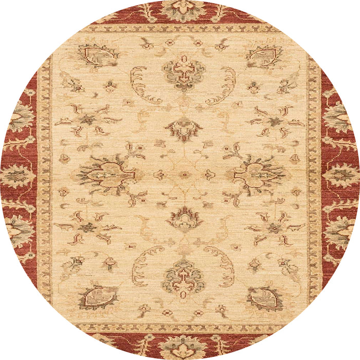 Round Abstract Orange Modern Rug, abs3999