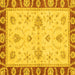 Square Machine Washable Abstract Yellow Modern Rug, wshabs3999yw