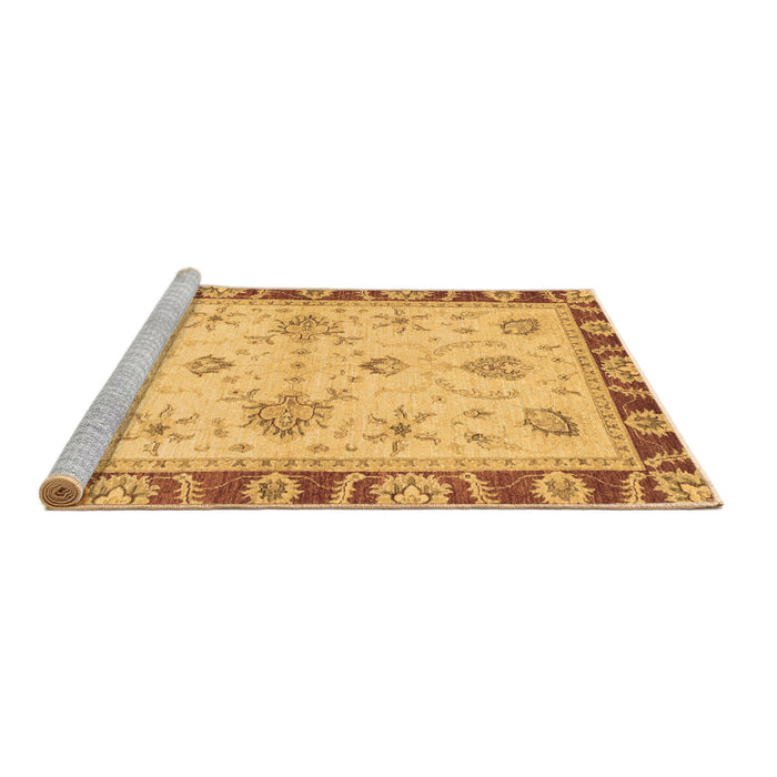 Sideview of Machine Washable Abstract Brown Modern Rug, wshabs3999brn