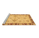 Sideview of Machine Washable Abstract Brown Modern Rug, wshabs3999brn