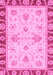 Machine Washable Abstract Pink Modern Rug, wshabs3999pnk